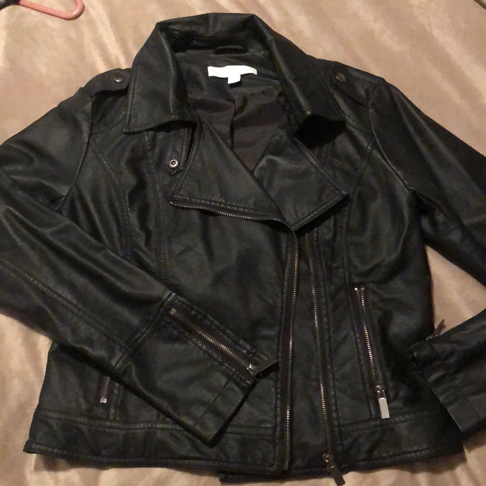 Black leather jacket
